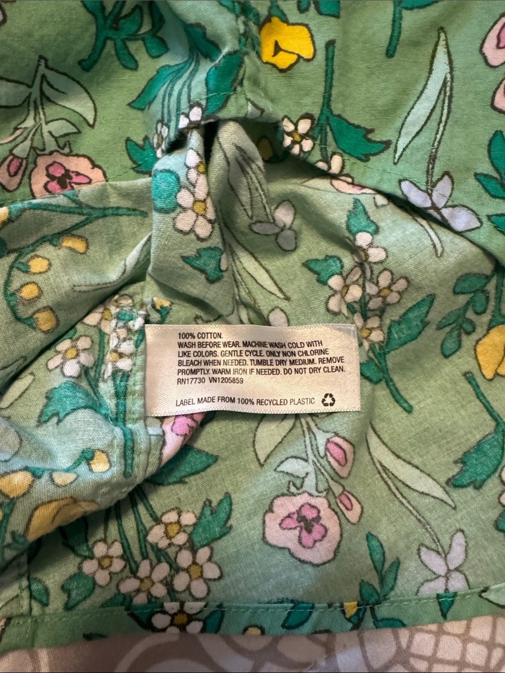 Cat & Jack Little Boy Green Floral Short-Sleeve Button-Down Shirt - Picture 4 of 6